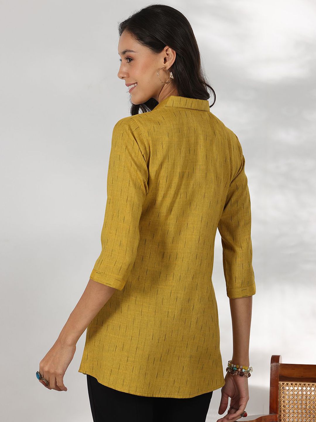 Libas Women Striped Shirt Collar Tunic