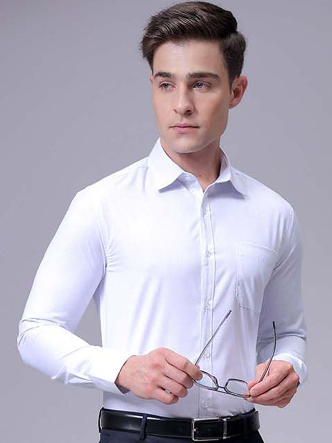 The Indian Garage Co. X Luxe Men Slim Fit Spread Collar Vertical Striped Formal Shirt