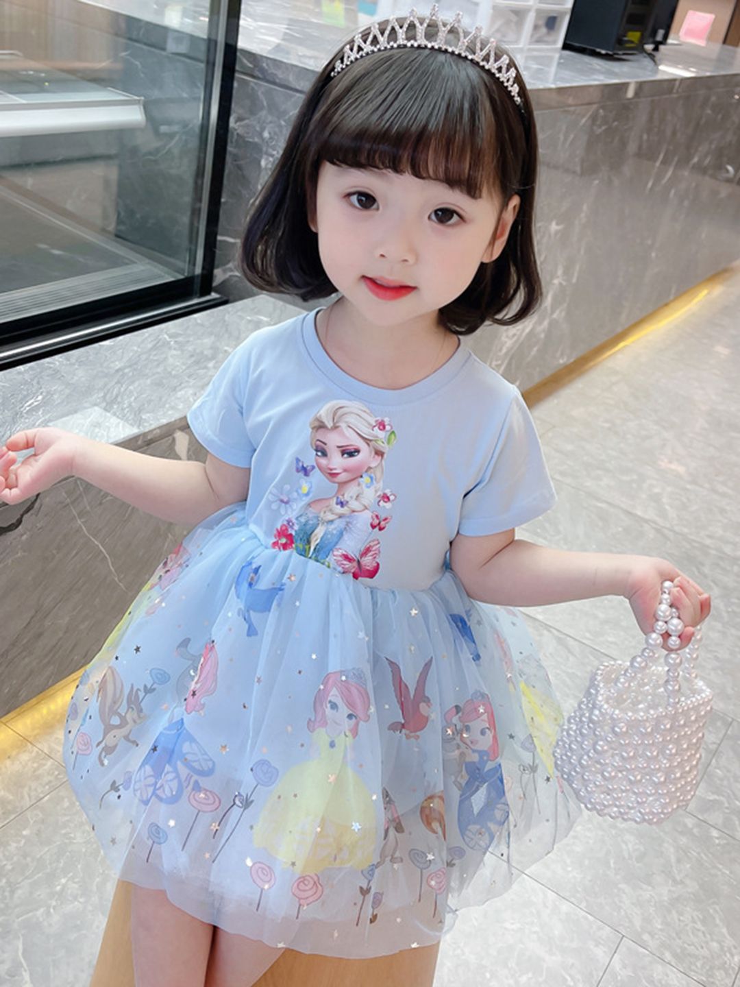 YK Floral Print Fit & Flare Dress