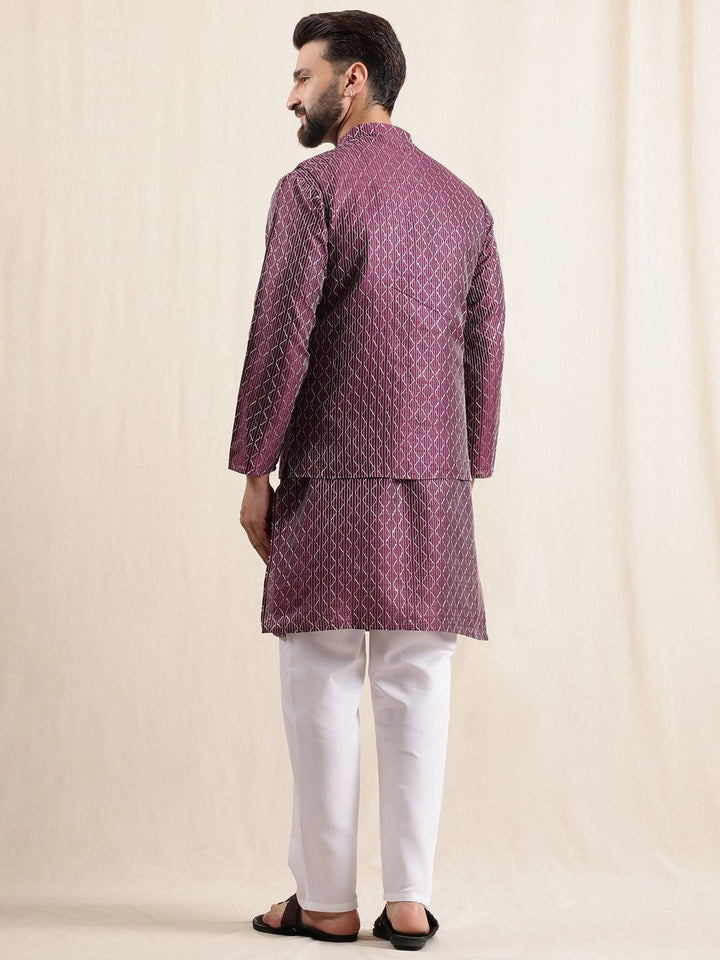 Anouk Men Geometric Embroidered Kurta with Pyjamas