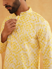 SOJANYA Geometric Embroidered Sequinned Pure Cotton Straight Kurta With Churidar