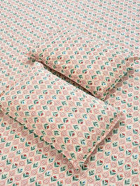 Pink Floral 300 TC King Bedsheet with 2 Pillow Covers