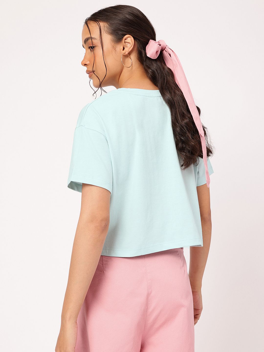 DressBerry Enchanted Evening Graphic Print Boxy Crop T-shirt