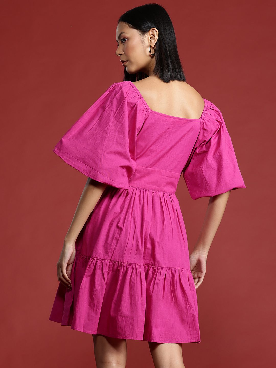 all about you Puff Sleeve Fit & Flare Dress