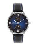 Sambungan Perancis Lelaki Bercetak Dial & Kulit Tali Analog Watch FCN066ubl