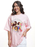 Tokyo Talkies Women Disney Princess Squad Printed Oversized Tshirt