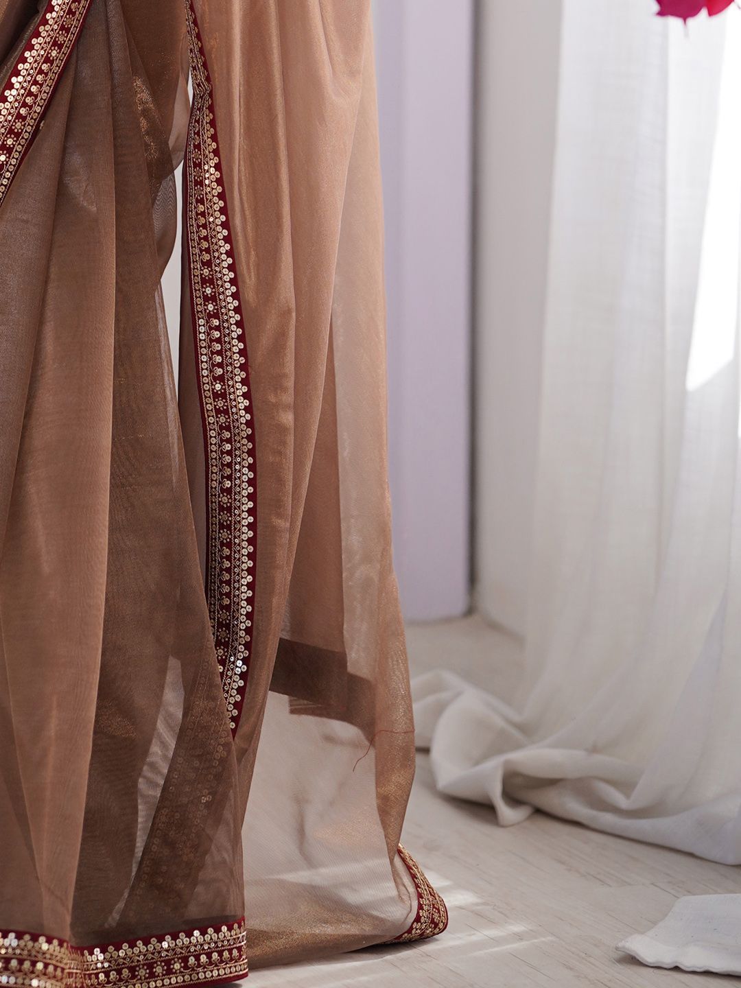 Saree mall Sequinned Net Sarees