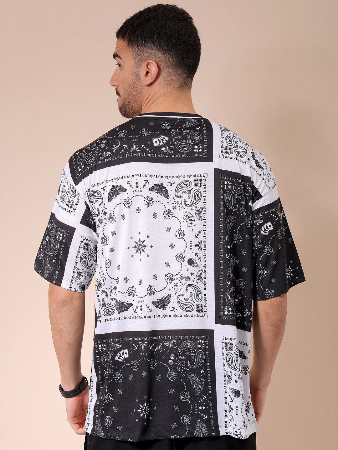 The Indian Garage Co Men Graphic Printed Round Neck Oversized T-shirt