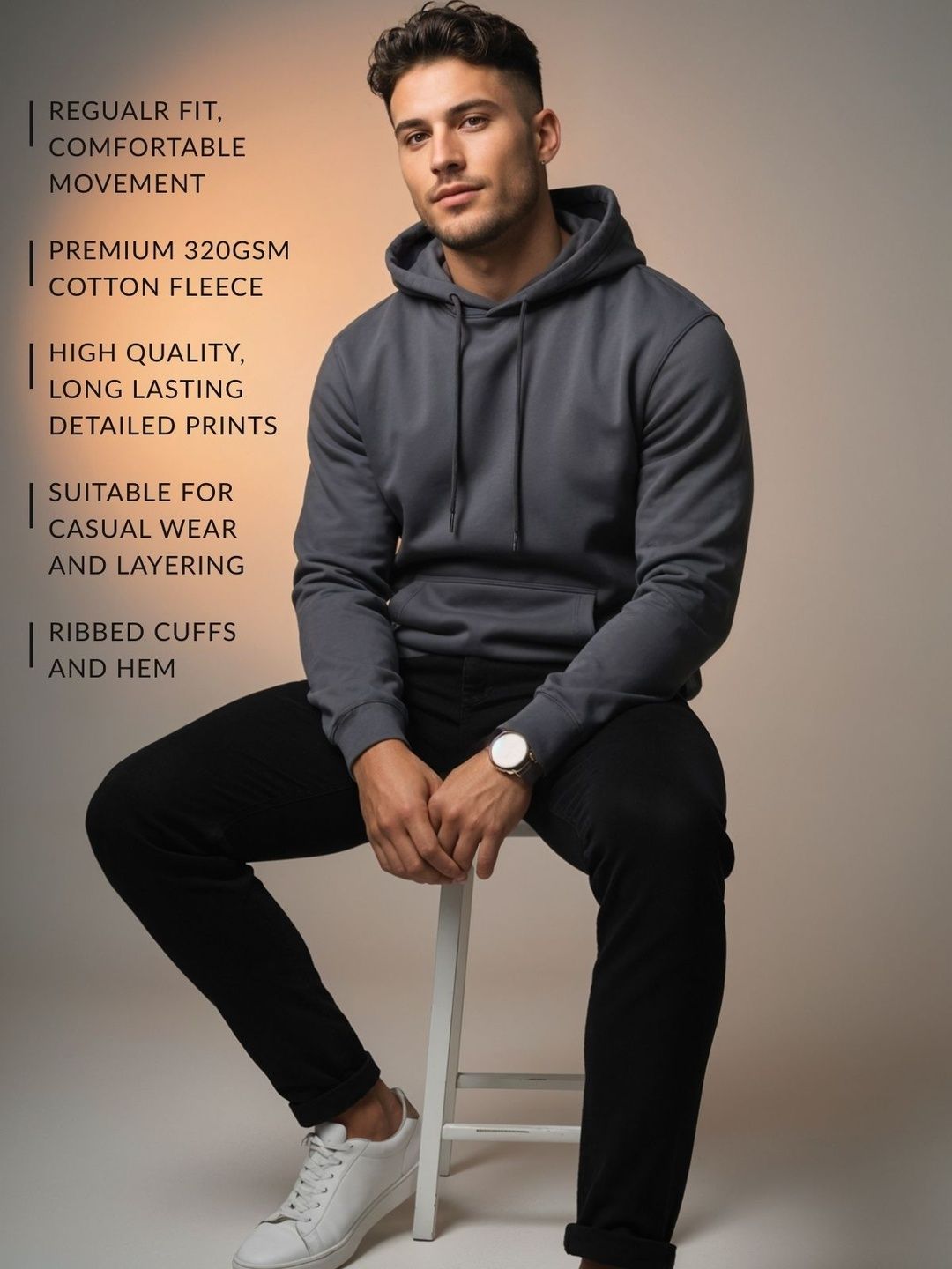 Adro Southern Shores Solea Bay 320 GSM Fleece Printed Graphic Hoodie