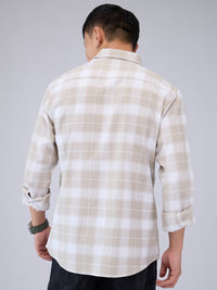 VASTRADO Men Classic Cutaway Collar Tartan Checked Cotton Slim Fit Casual Shirt
