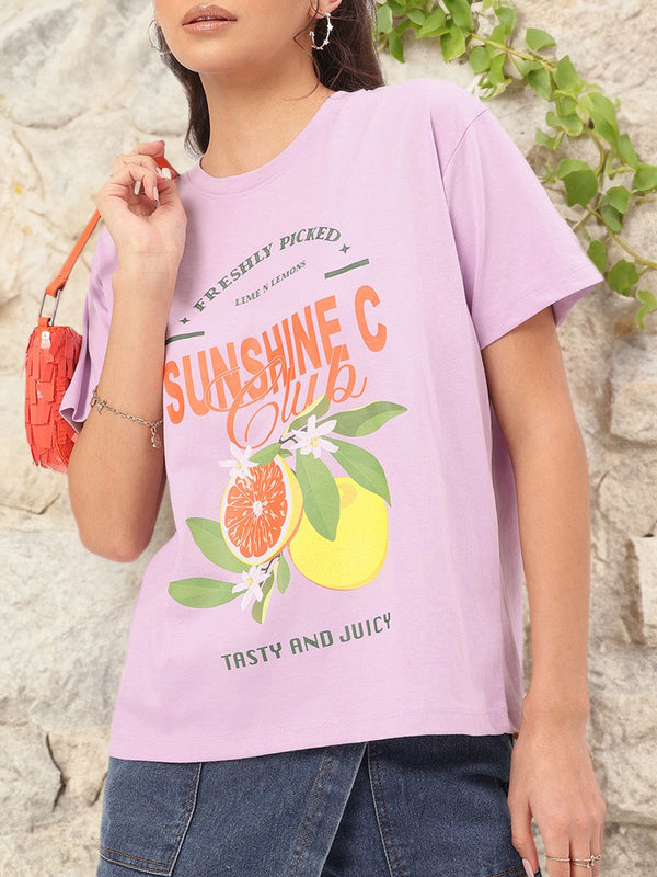 DressBerry Sweet & Sour Couture Printed Relaxed Fit T-shirt