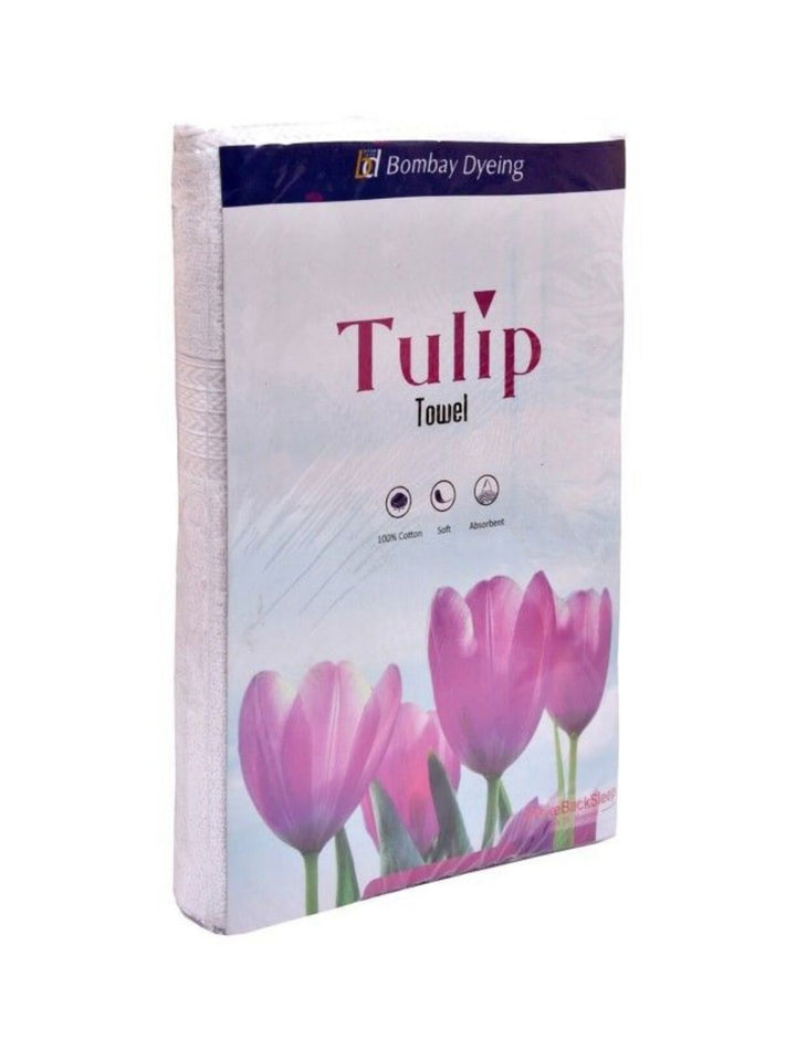 BOMBAY DYEING Tulip White Pure Cotton 450 GSM Bath Towel