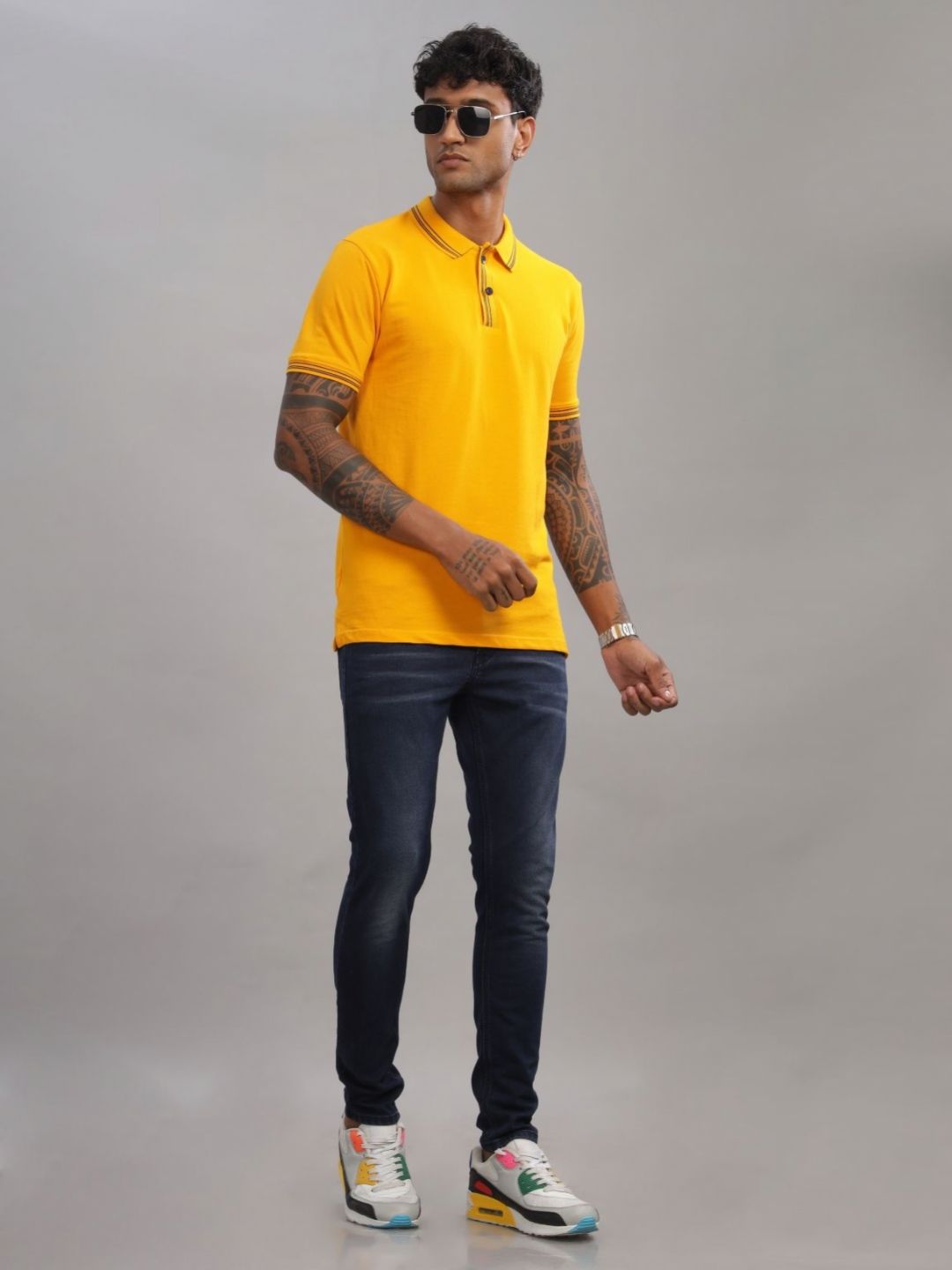 ADRO Men Polo Collar Pockets T-shirt
