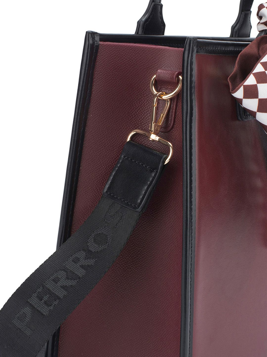 Lino Perros Checked Oversized Structured Tote Bag With Bow Detail