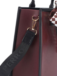 Lino Perros Checked Oversized Structured Tote Bag With Bow Detail