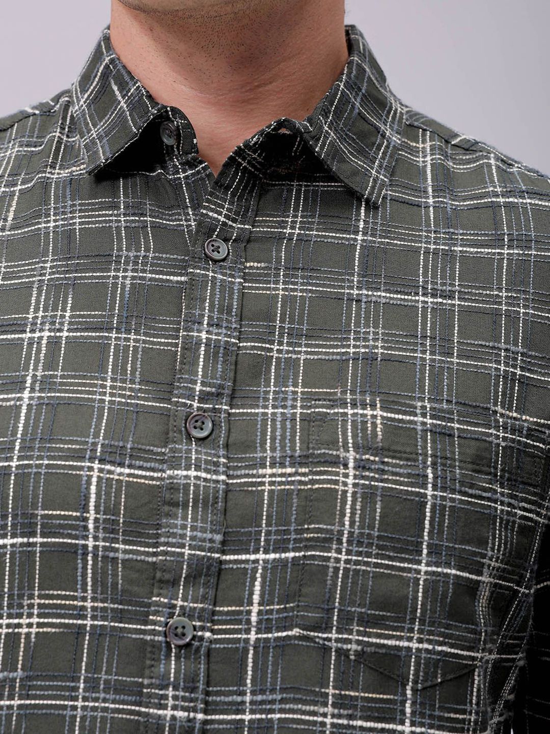 The Indian Garage Co Men Slim Fit Opaque Checked Casual Shirt