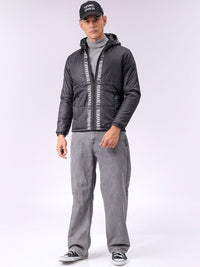 The Indian Garage Co Men Hooded Typography Printed Puffer Jacket