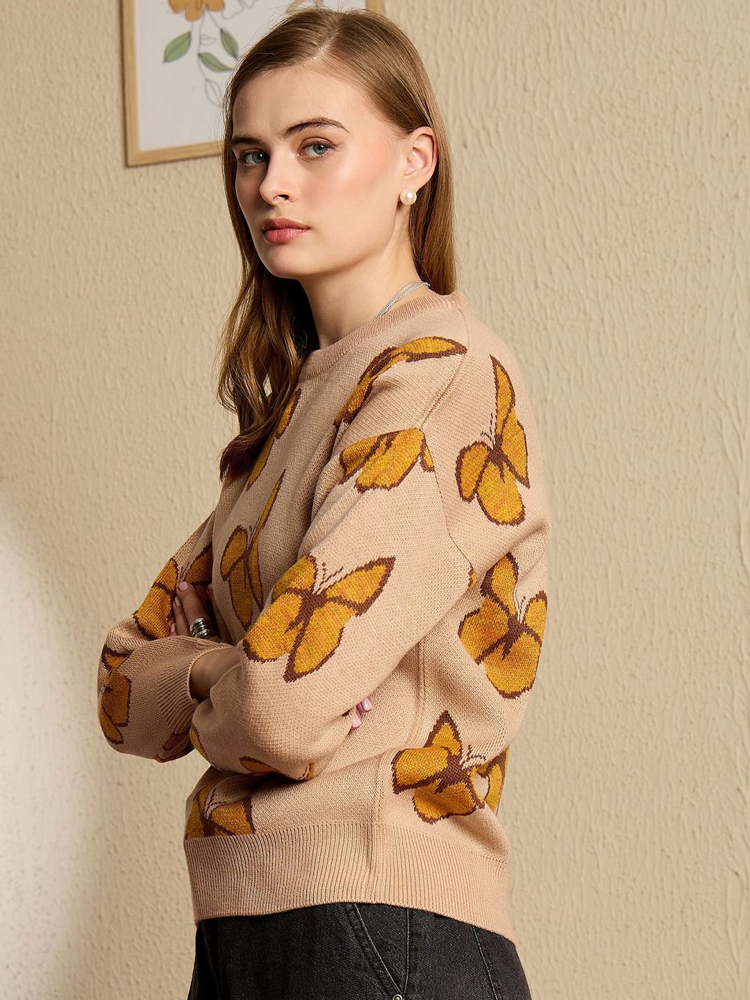 Berrylush Women Printed Pullover Sweater