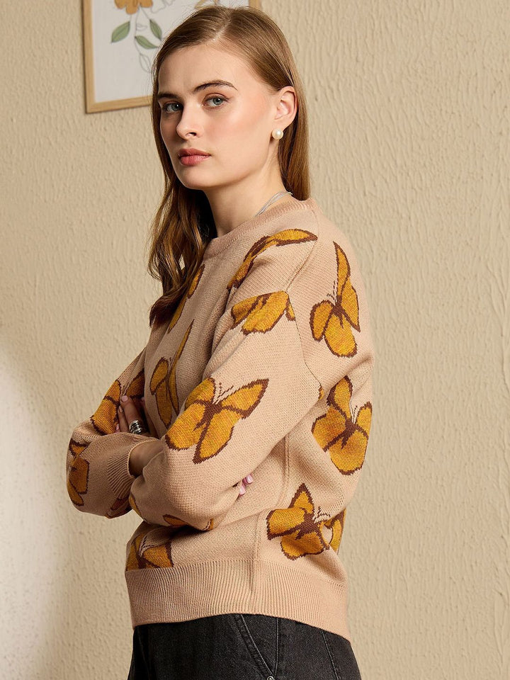 Berrylush Women Printed Pullover Sweater