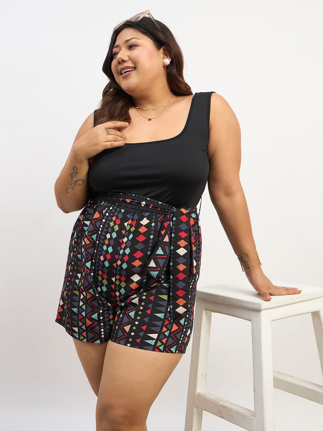 Berrylush Curve Printed Jumpsuit