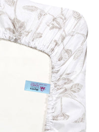 Myntra Elegant Homes White Floral 400 TC Bedsheet with 2 Pillow Covers