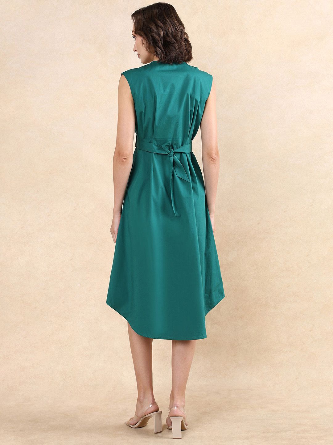 RAREISM Women Round Neck Cotton A-Line Dress