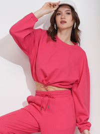 ESPYR By Tokyo Talkies Women Textured Top &  Jogger Co-Ord Set