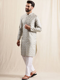 Anouk Men Floral Woven Design Kurta with Pyjamas & Nehru Jacket