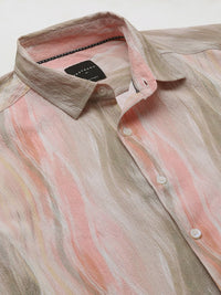 VASTRADO Men Classic Spread Collar Abstract Printed Slim Fit Casual Shirt
