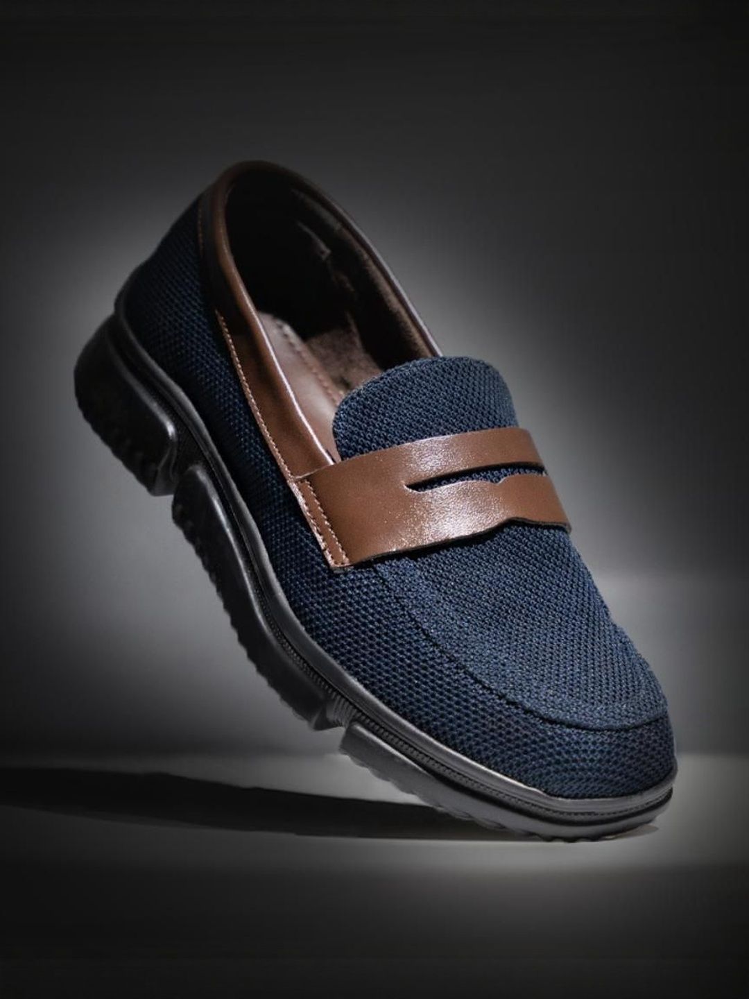 MONKSTORY Gravity Lift Supreme Comfort Mesh Slip-On Sneakers - Navy & Brown