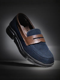 MONKSTORY Gravity Lift Supreme Comfort Mesh Slip-On Sneakers - Navy & Brown