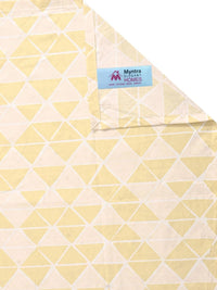 Myntra Elegant Homes Yellow & White Geometric 300 TC King Cadar dengan 2 Sarung Bantal