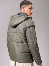 The Indian Garage Co Men Hooded Camouflage Printed Casual Puffer Jacket