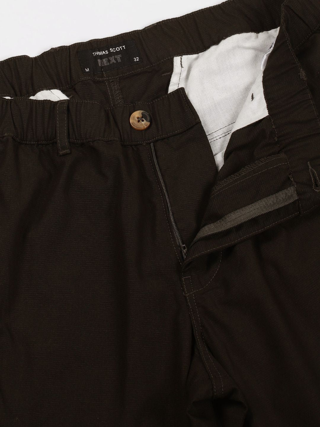 Thomas Scott Men Smart Slim Fit Easy Wash Cargos Trousers
