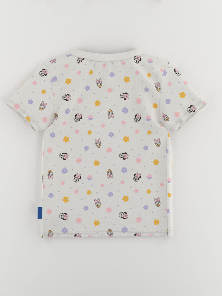 NautiNati Disney Girls Pack of 2 Cotton Minnie Mouse Printed T-shirts