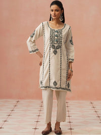 House of Chikankari Women Ethnic Motifs Embroidered Thread Work Kurta