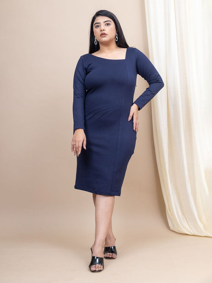 Pakaian Bodycon Leher Asimetrik Mamicha Wanita Plus Saiz