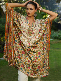 House of Chikankari Women Printed Chikankari Crepe Kaftan Kurta