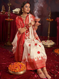 Saree mall Floral Satin Baluchari Sarees