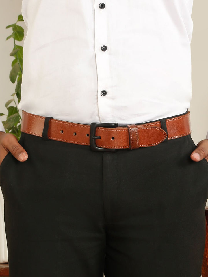 Teakwood Leathers Men Textured Leather Belt