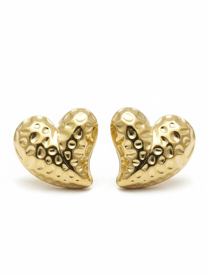 VOGUE PANASH Gold-Plated Heart Shaped Studs