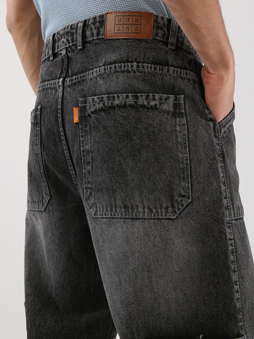 Urbano Fashion Men Loose Baggy Fit Carpenter Cargo Jeans With 6 Pockets Non-Stretchable