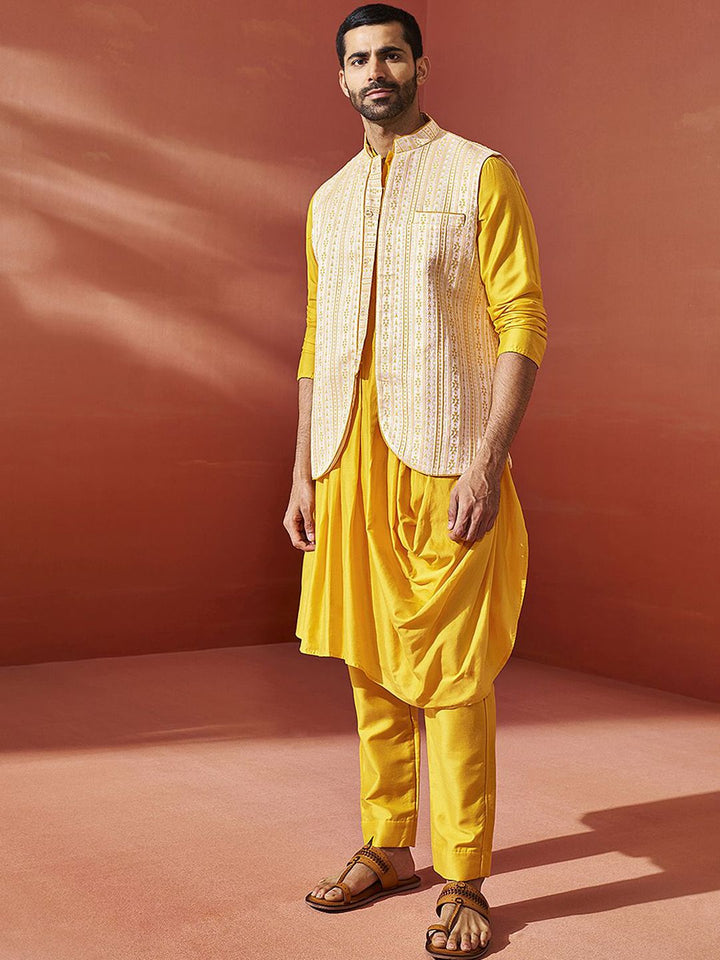 Vastramay Men Woven Design Nehru Jacket