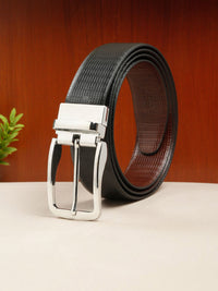 Teakwood Leathers Men Textured Leather Reversible Formal Belt