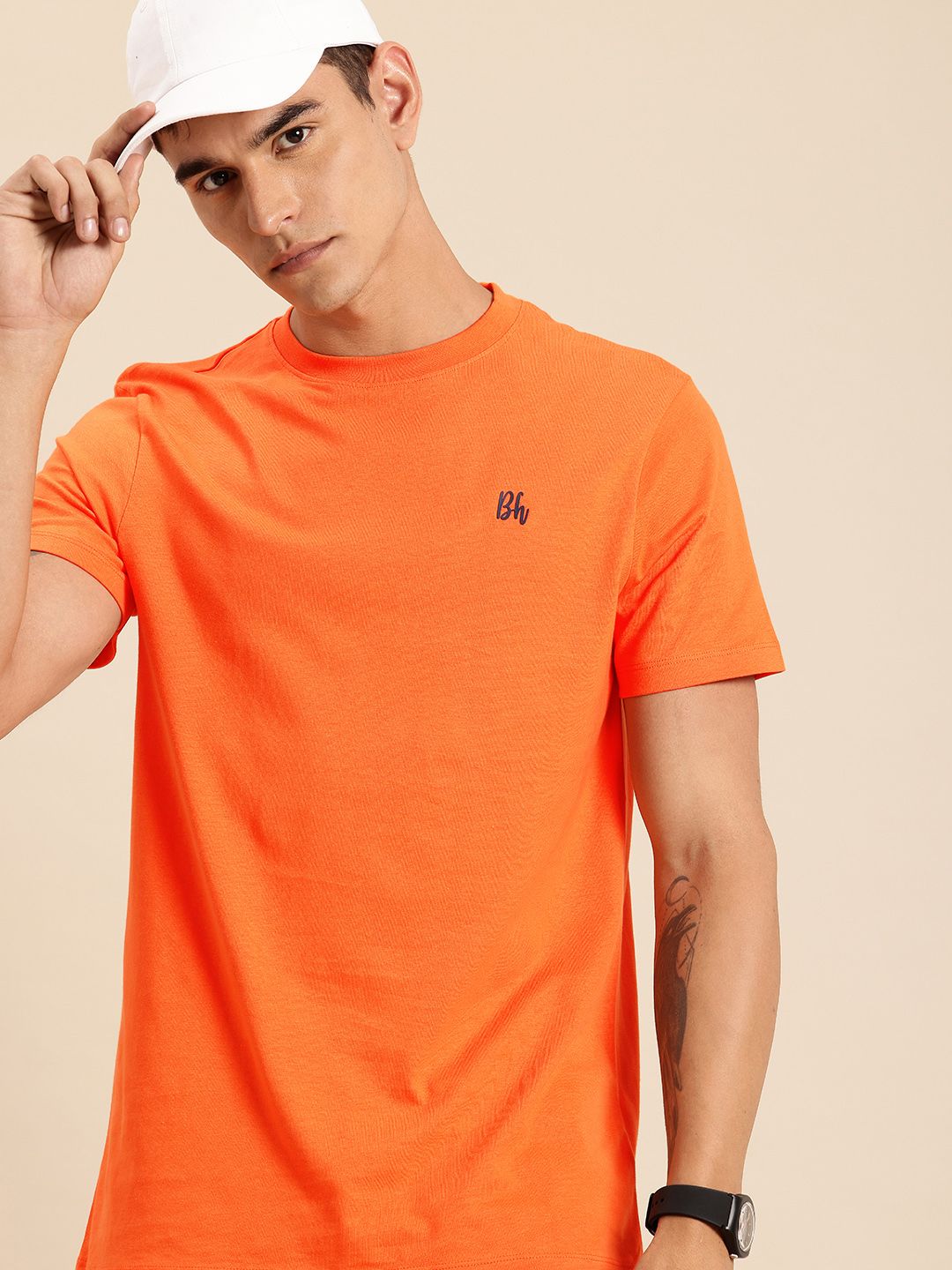 Being Human Pure Cotton Drop-Shoulder Sleeves Relaxed Fit T-shirt