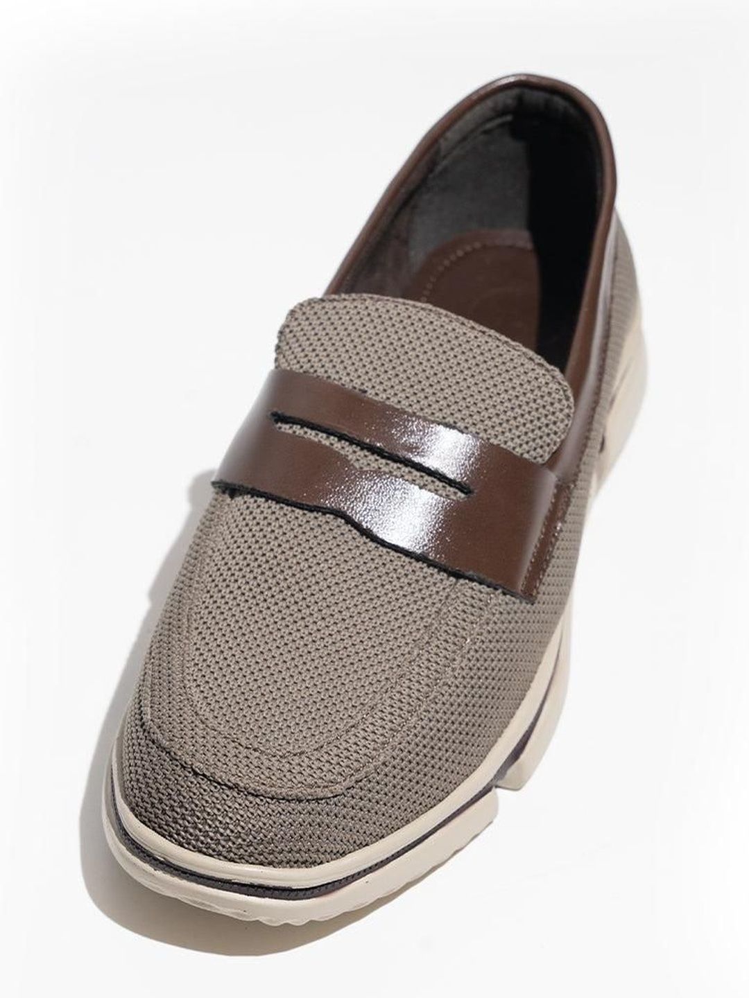 MONKSTORY Lelaki Comfort Mesh Slip-On Loafers Kulit