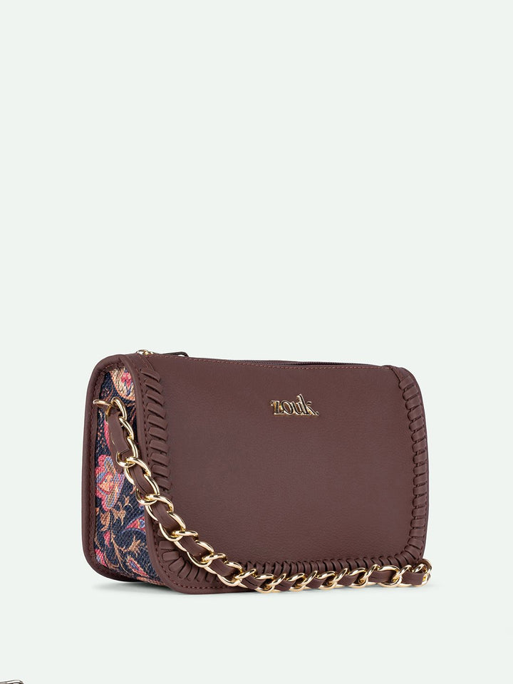 ZOUK Paisley Printed Baguette Handheld Bag
