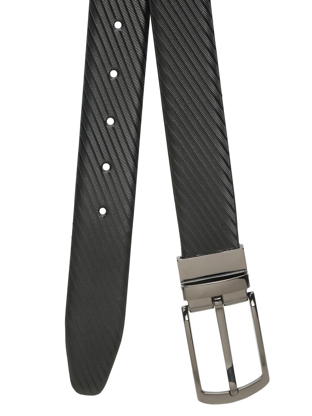 Teakwood Leathers Men Textured Leather Reversible Formal Belt