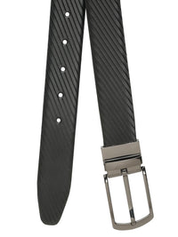 Teakwood Leathers Men Textured Leather Reversible Formal Belt