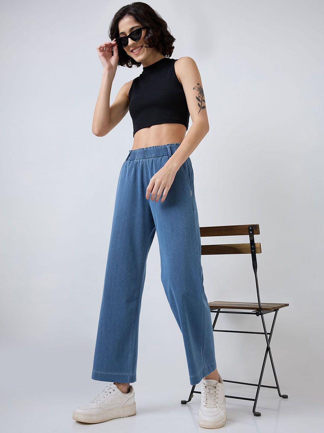 SPYKAR  Women' Straight Fit High Rise Regular Trousers